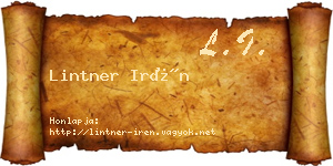 Lintner Irén névjegykártya